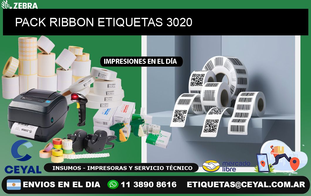 PACK RIBBON ETIQUETAS 3020