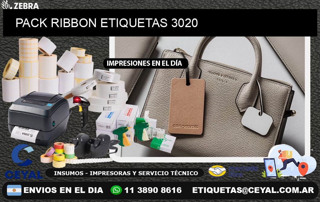 PACK RIBBON ETIQUETAS 3020