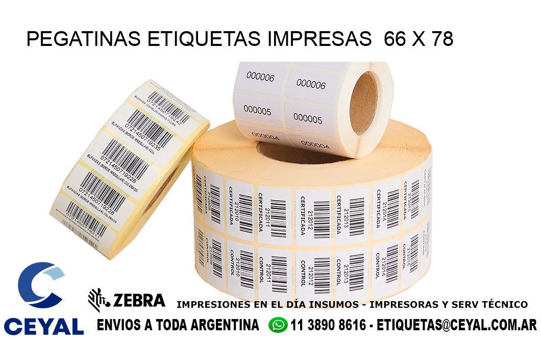 PEGATINAS ETIQUETAS IMPRESAS  66 x 78