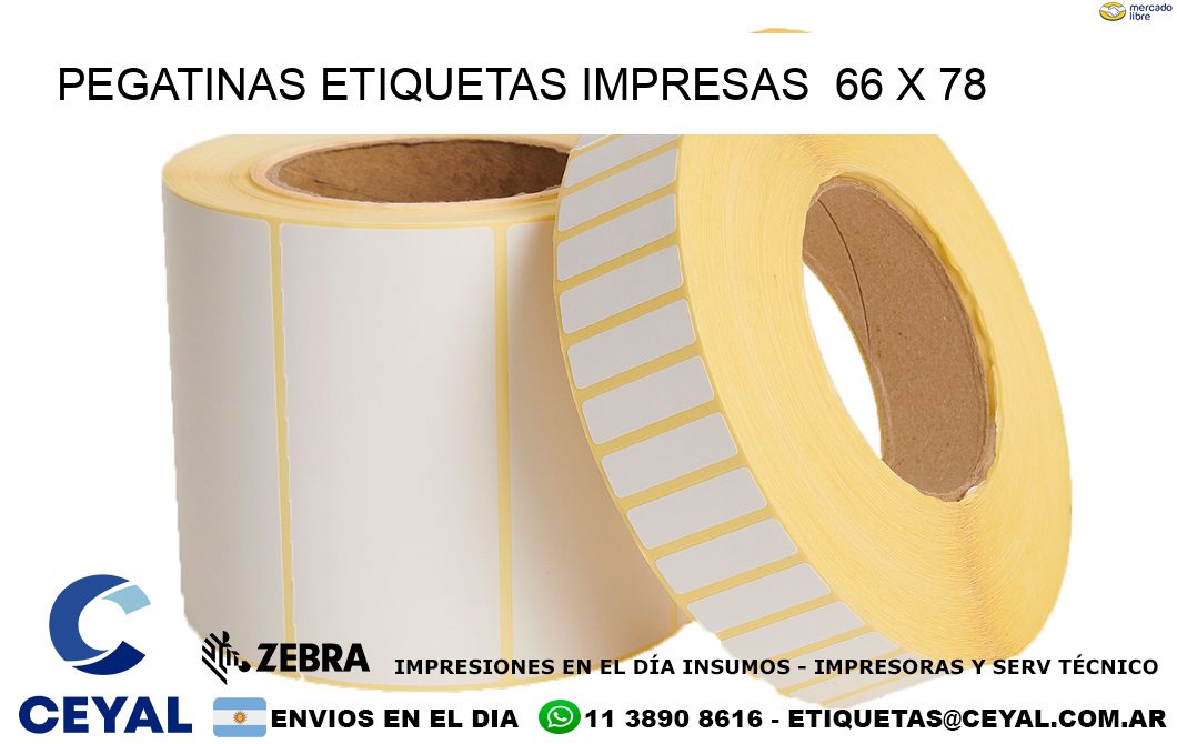 PEGATINAS ETIQUETAS IMPRESAS  66 x 78