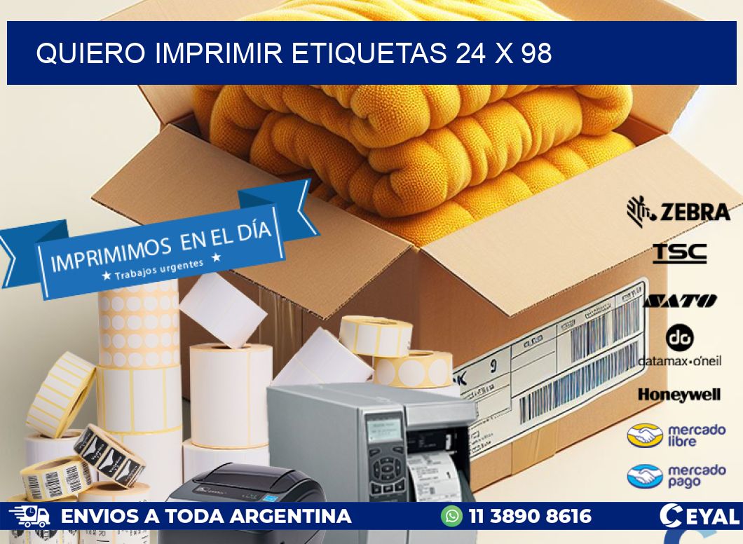 QUIERO IMPRIMIR ETIQUETAS 24 x 98