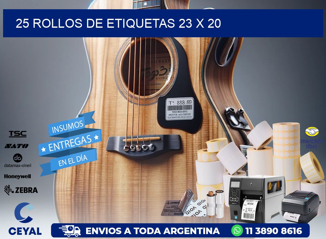 25 ROLLOS DE ETIQUETAS 23 x 20