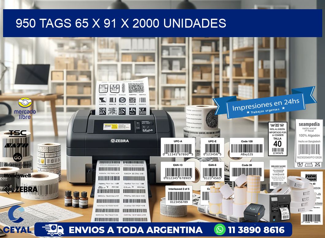 950 TAGS 65 x 91 X 2000 UNIDADES