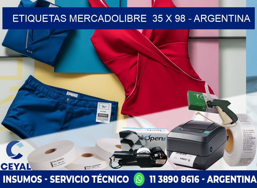 ETIQUETAS MERCADOLIBRE  35 x 98 - ARGENTINA