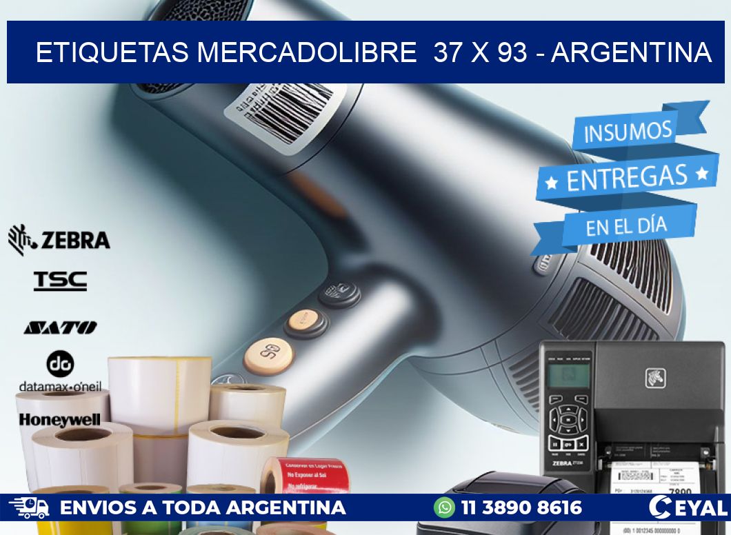 ETIQUETAS MERCADOLIBRE 37 x 93 - ARGENTINA