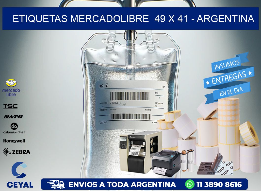 ETIQUETAS MERCADOLIBRE  49 x 41 - ARGENTINA