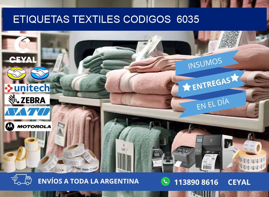ETIQUETAS TEXTILES CODIGOS 6035