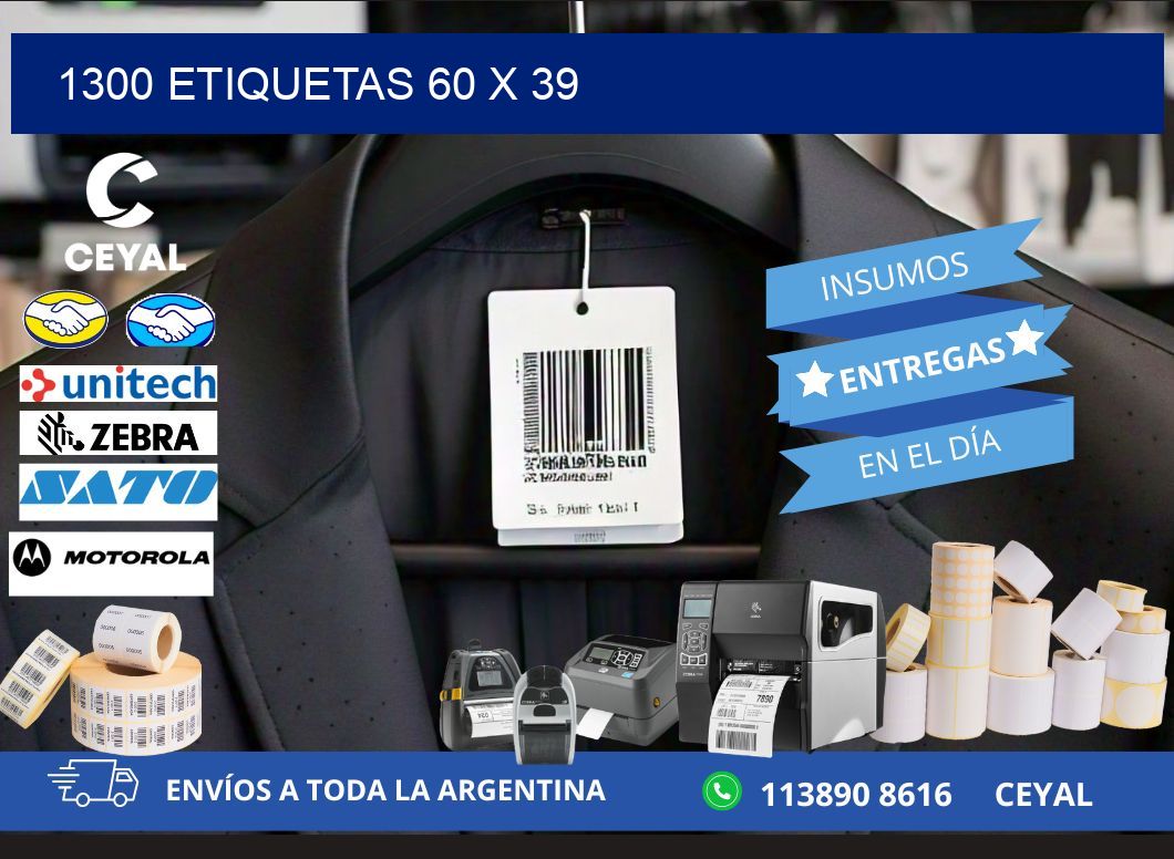 1300 ETIQUETAS 60 x 39