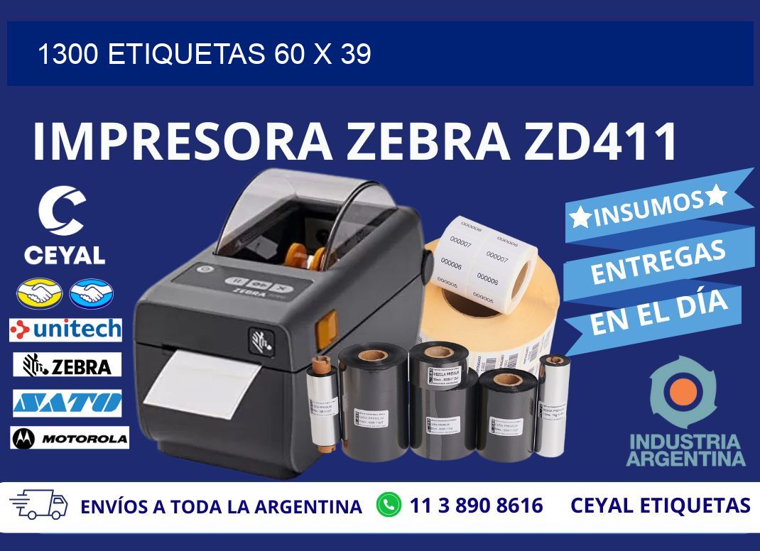 1300 ETIQUETAS 60 x 39