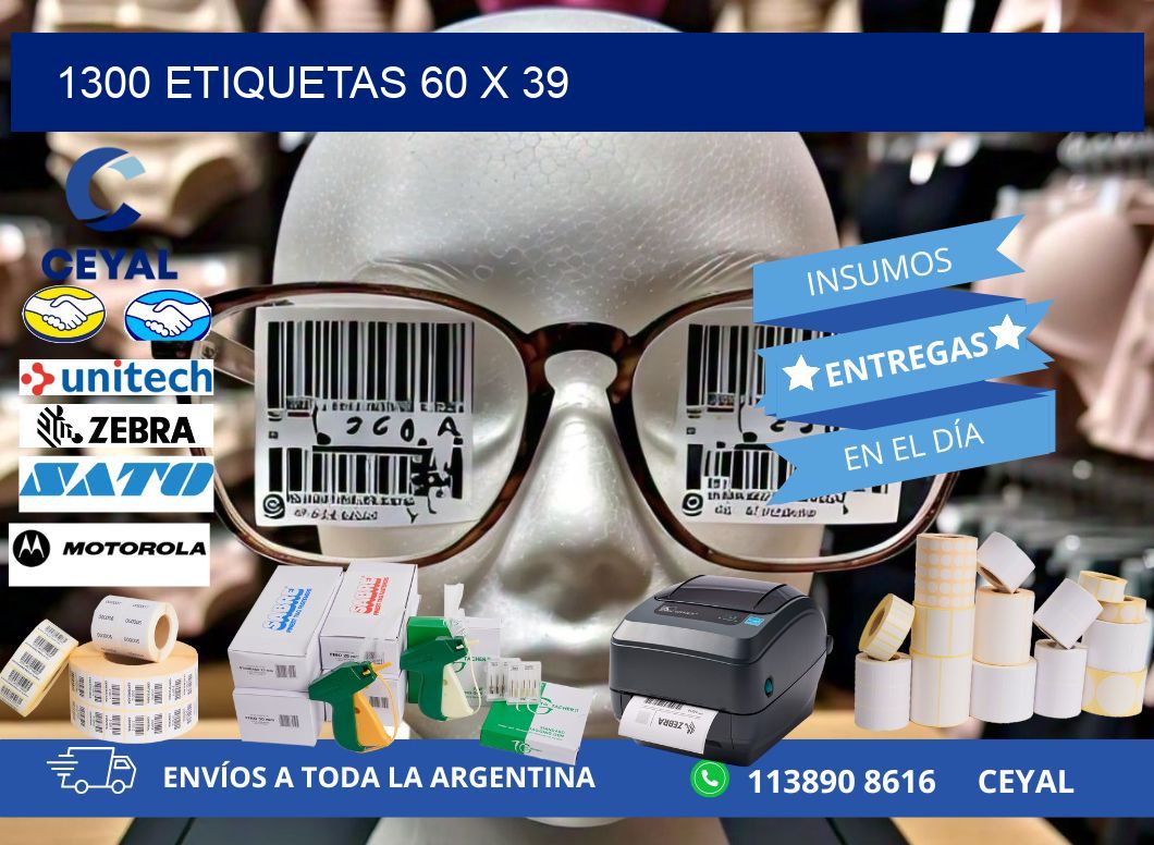 1300 ETIQUETAS 60 x 39