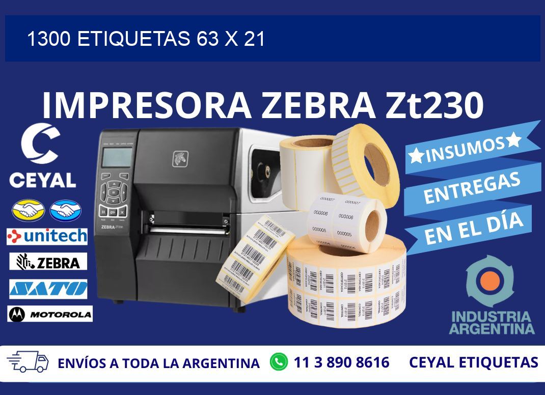 1300 ETIQUETAS 63 x 21