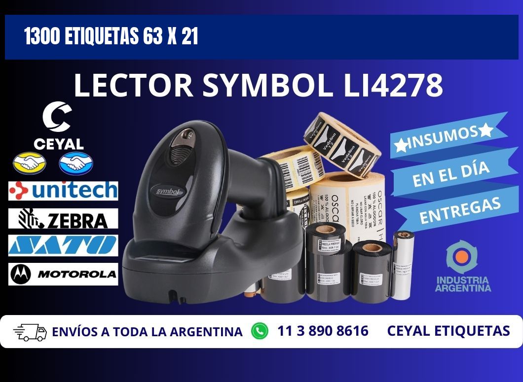 1300 ETIQUETAS 63 x 21