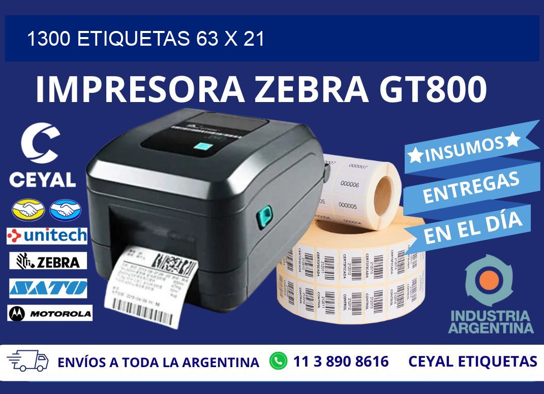 1300 ETIQUETAS 63 x 21