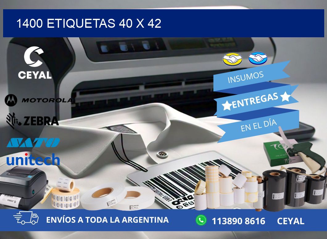 1400 ETIQUETAS 40 x 42