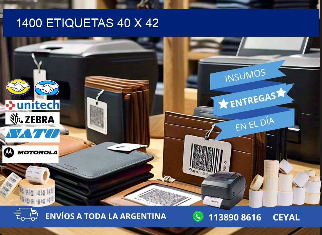 1400 ETIQUETAS 40 x 42