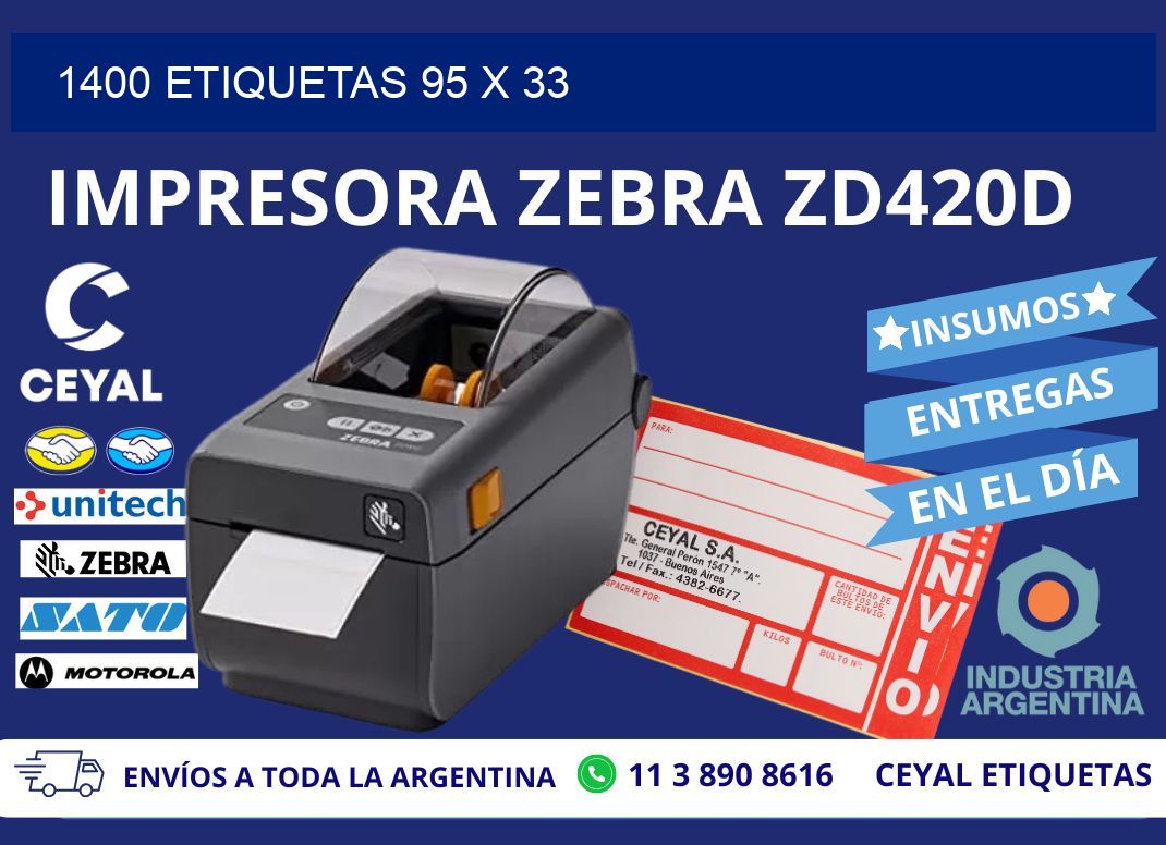 1400 ETIQUETAS 95 x 33