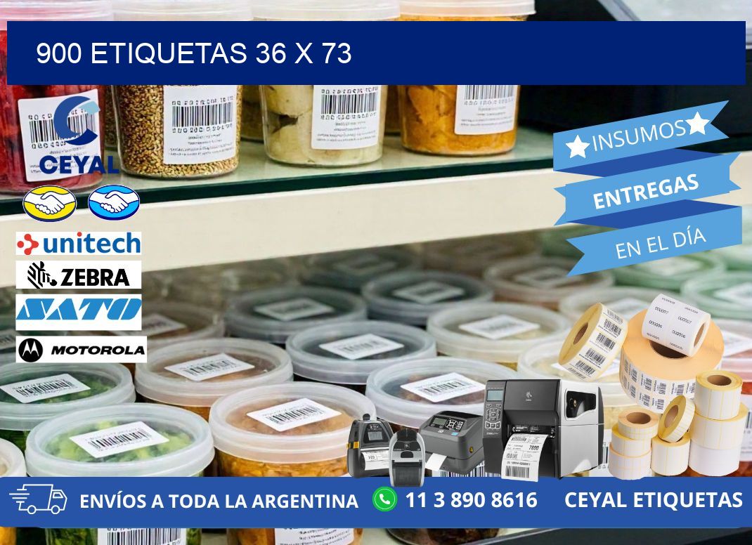 900 ETIQUETAS 36 x 73