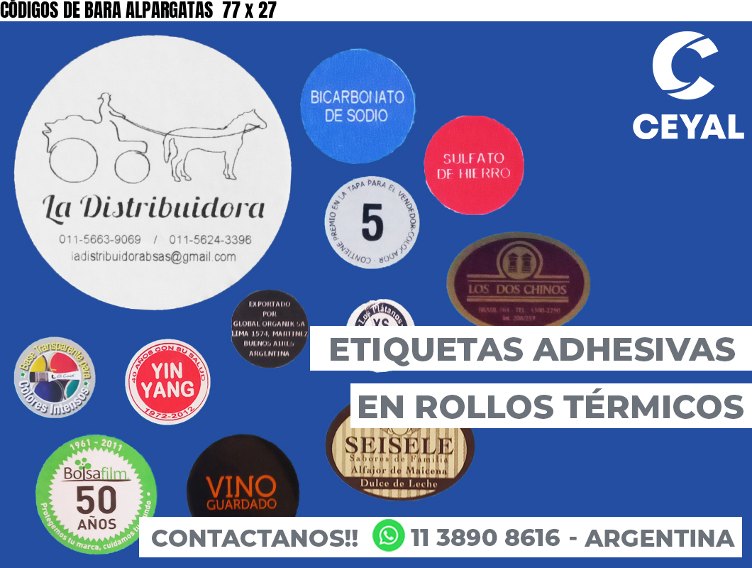 CÓDIGOS DE BARA ALPARGATAS 77 x 27