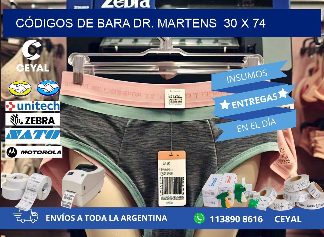 CÓDIGOS DE BARA DR. MARTENS  30 x 74