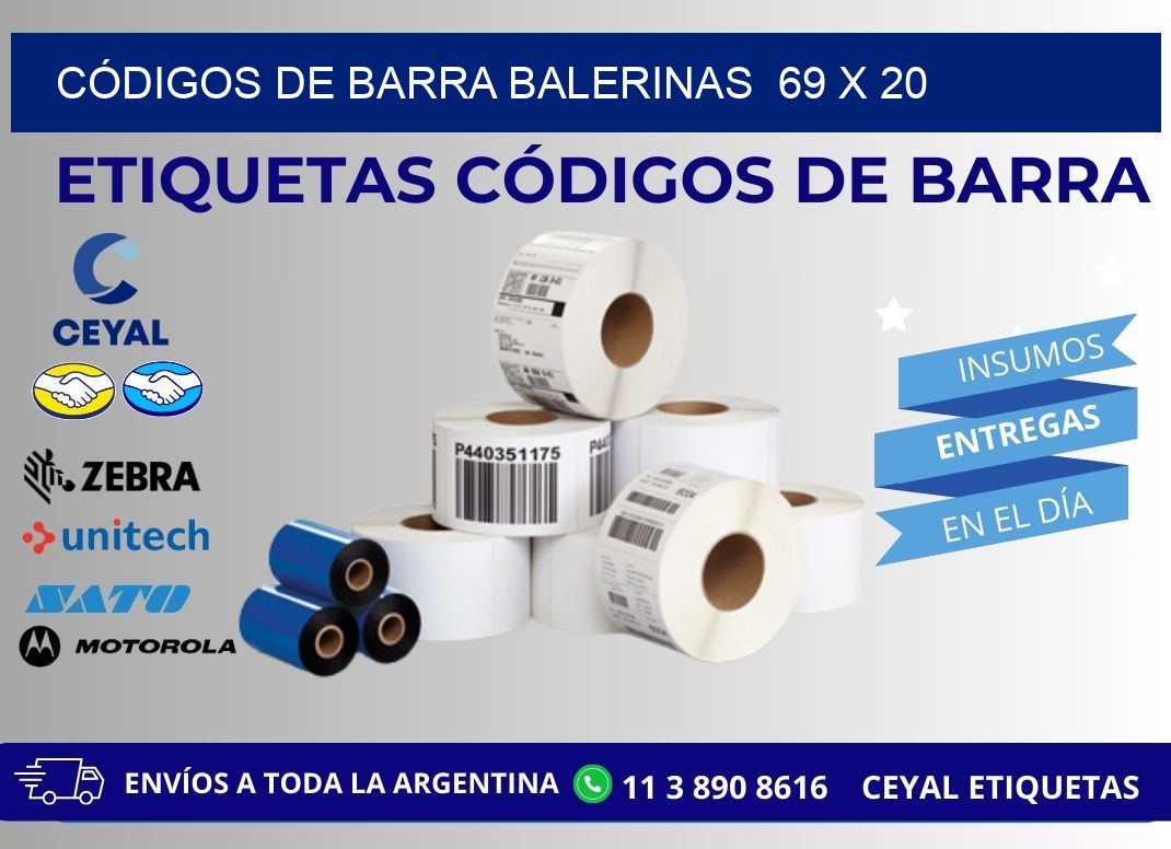 CÓDIGOS DE BARRA BALERINAS  69 x 20