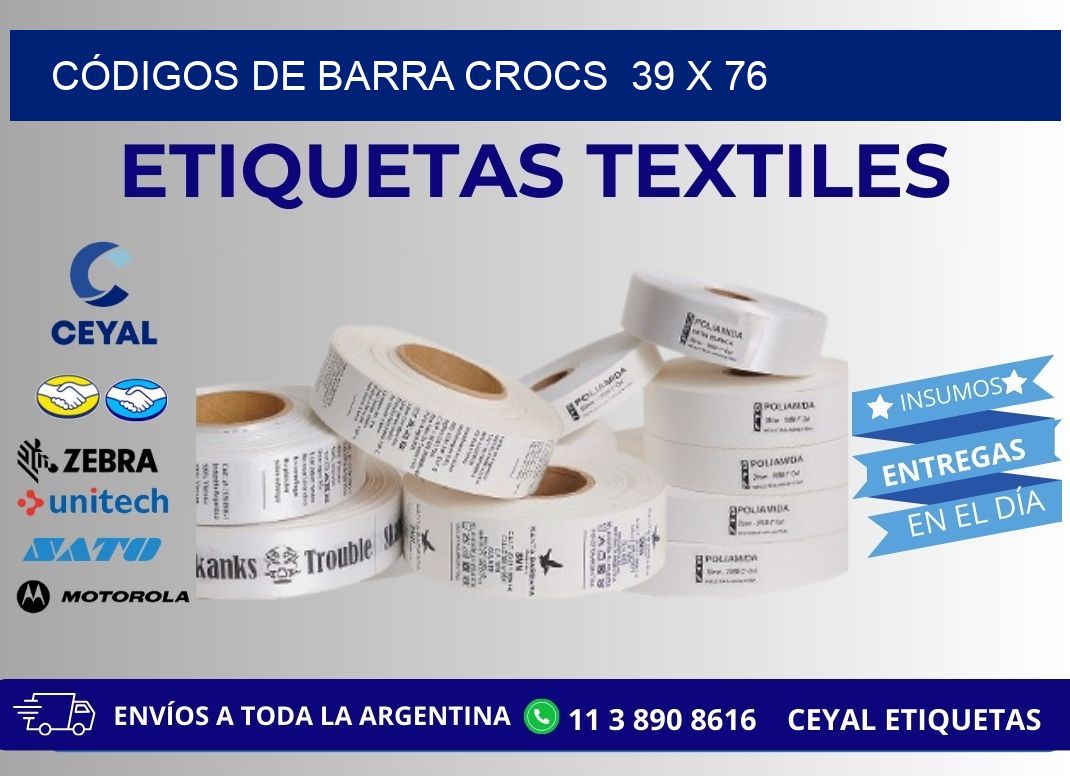 CÓDIGOS DE BARRA CROCS 39 x 76