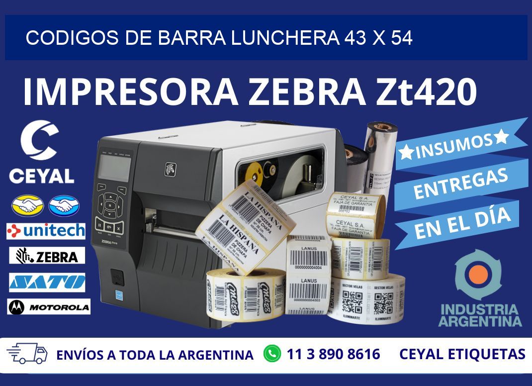 CODIGOS DE BARRA LUNCHERA 43 x 54