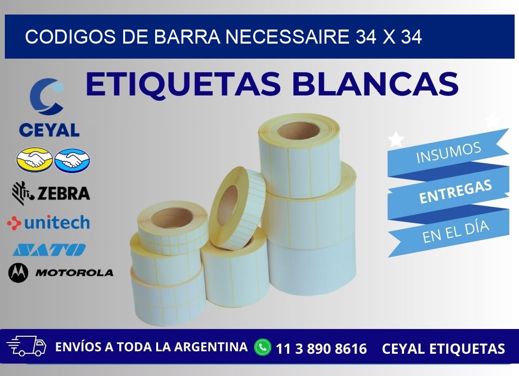 CODIGOS DE BARRA NECESSAIRE 34 x 34