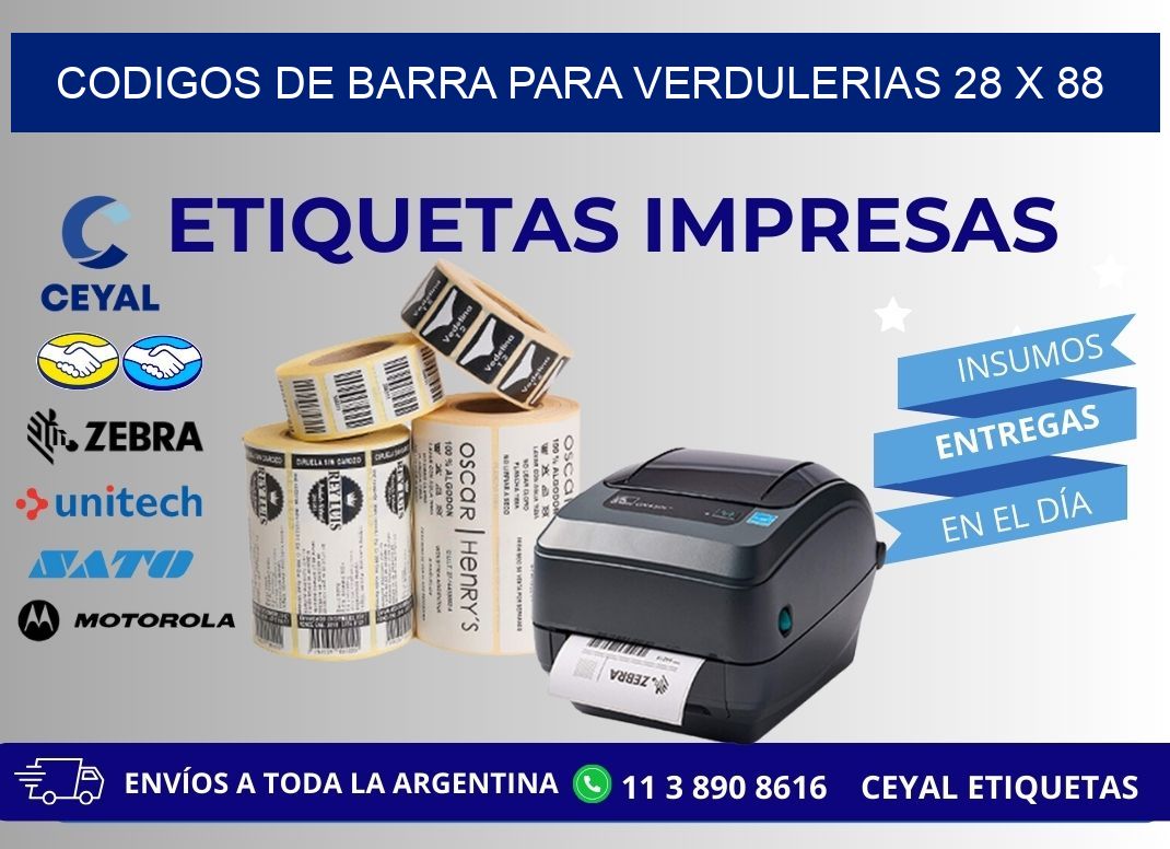 CODIGOS DE BARRA PARA VERDULERIAS 28 x 88