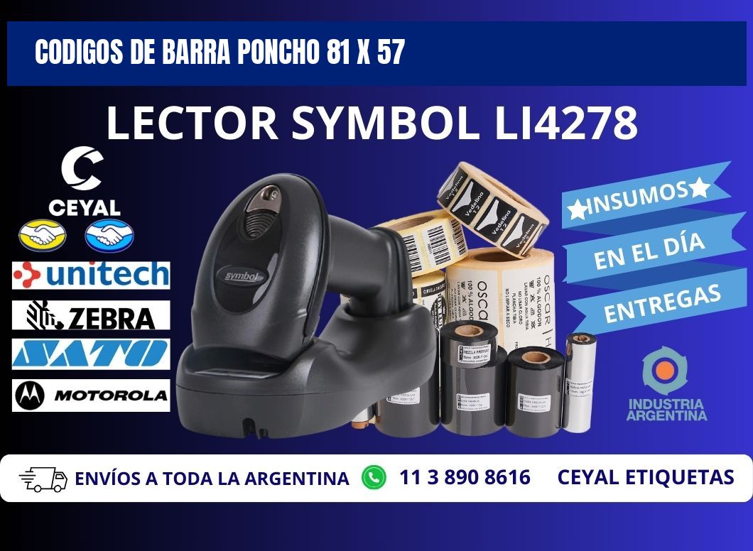 CODIGOS DE BARRA PONCHO 81 x 57