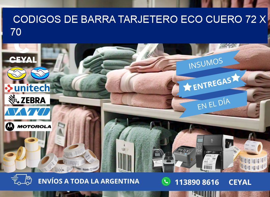 CODIGOS DE BARRA TARJETERO ECO CUERO 72 x 70