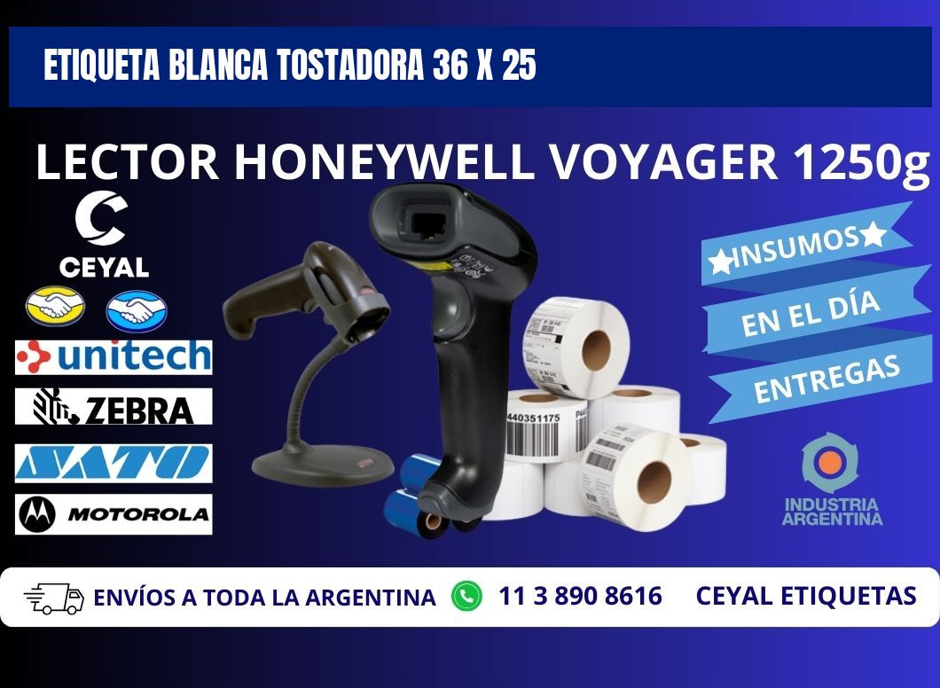 ETIQUETA BLANCA TOSTADORA 36 x 25