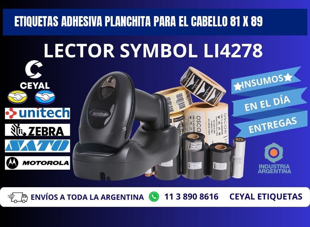 ETIQUETAS ADHESIVA PLANCHITA PARA EL CABELLO 81 x 89