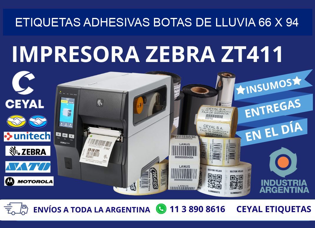 ETIQUETAS ADHESIVAS BOTAS DE LLUVIA 66 x 94