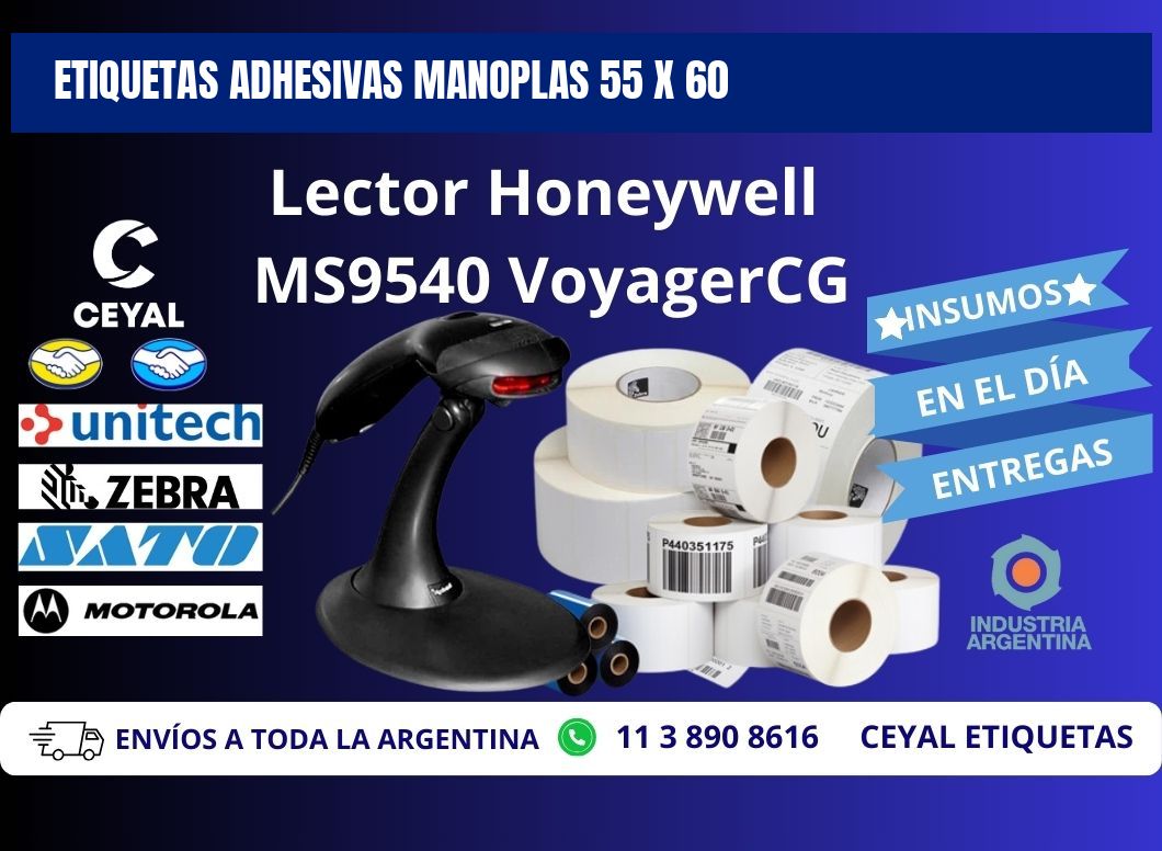 ETIQUETAS ADHESIVAS MANOPLAS 55 x 60