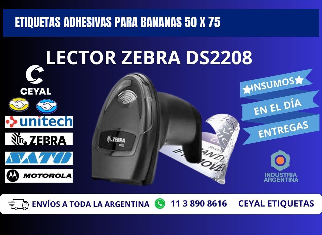 ETIQUETAS ADHESIVAS PARA BANANAS 50 x 75