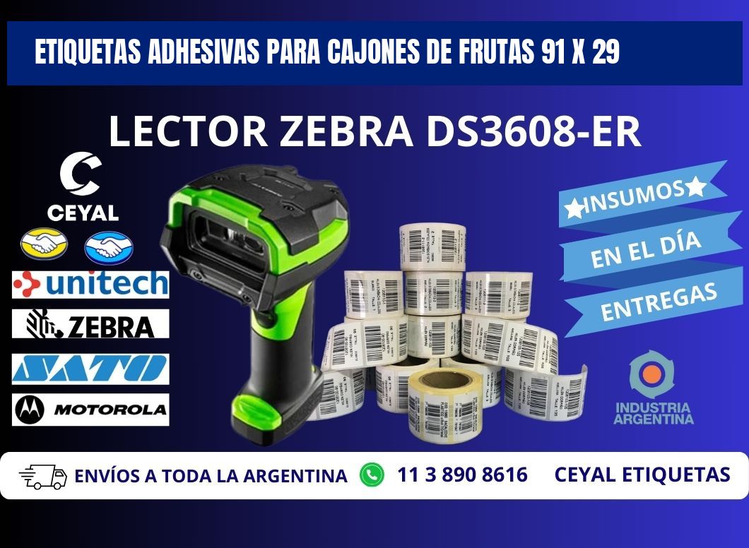 ETIQUETAS ADHESIVAS PARA CAJONES DE FRUTAS 91 x 29