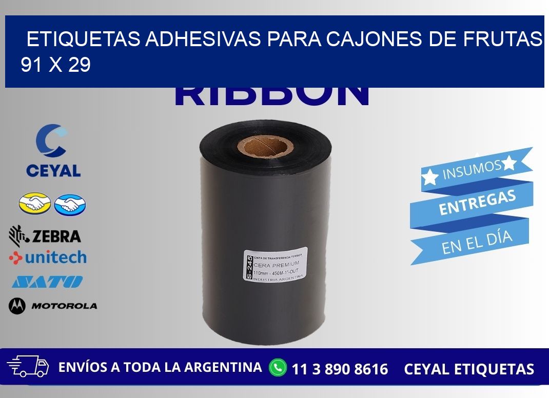 ETIQUETAS ADHESIVAS PARA CAJONES DE FRUTAS 91 x 29