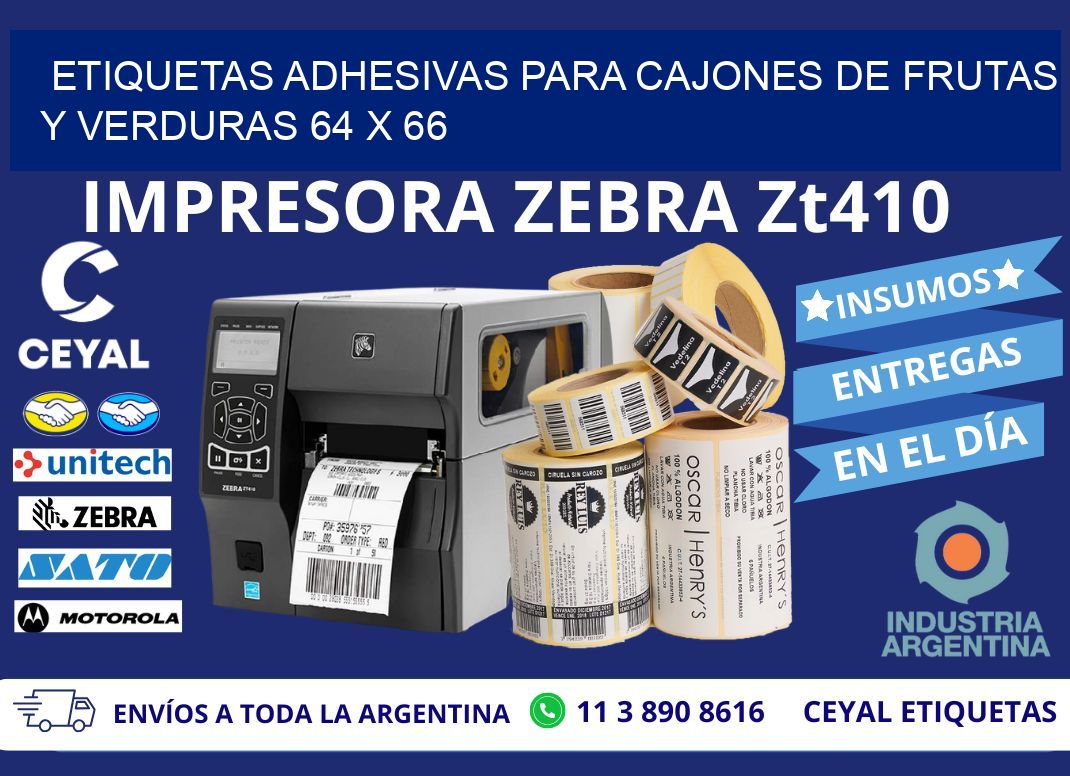 ETIQUETAS ADHESIVAS PARA CAJONES DE FRUTAS Y VERDURAS 64 x 66