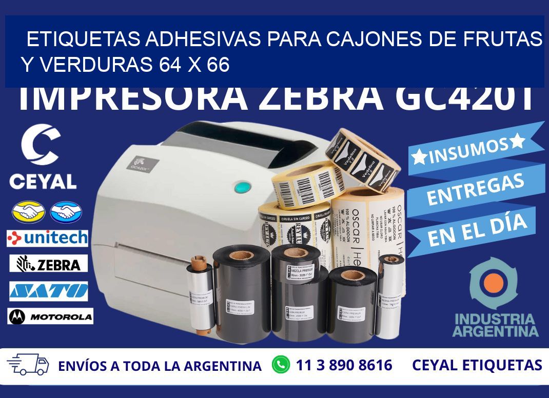 ETIQUETAS ADHESIVAS PARA CAJONES DE FRUTAS Y VERDURAS 64 x 66