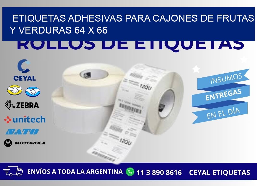 ETIQUETAS ADHESIVAS PARA CAJONES DE FRUTAS Y VERDURAS 64 x 66