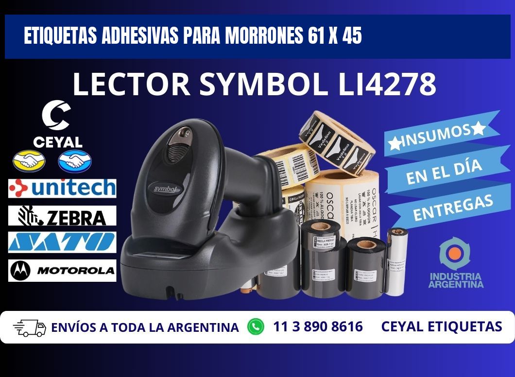 ETIQUETAS ADHESIVAS PARA MORRONES 61 x 45