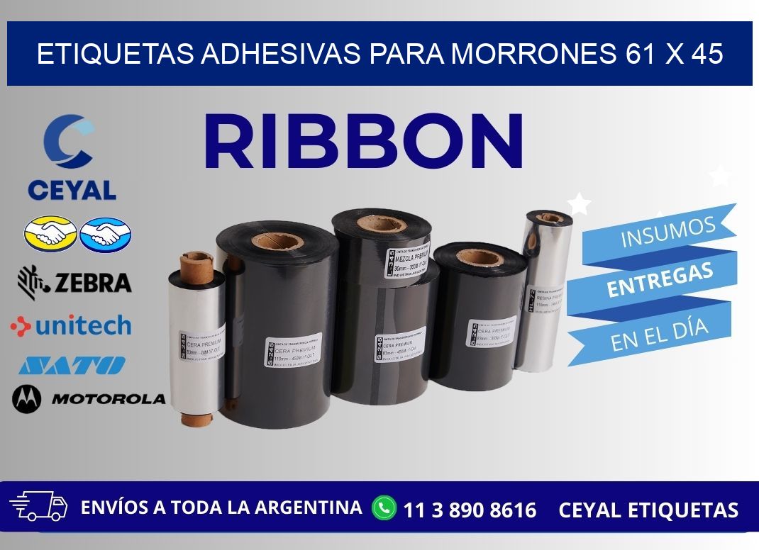 ETIQUETAS ADHESIVAS PARA MORRONES 61 x 45