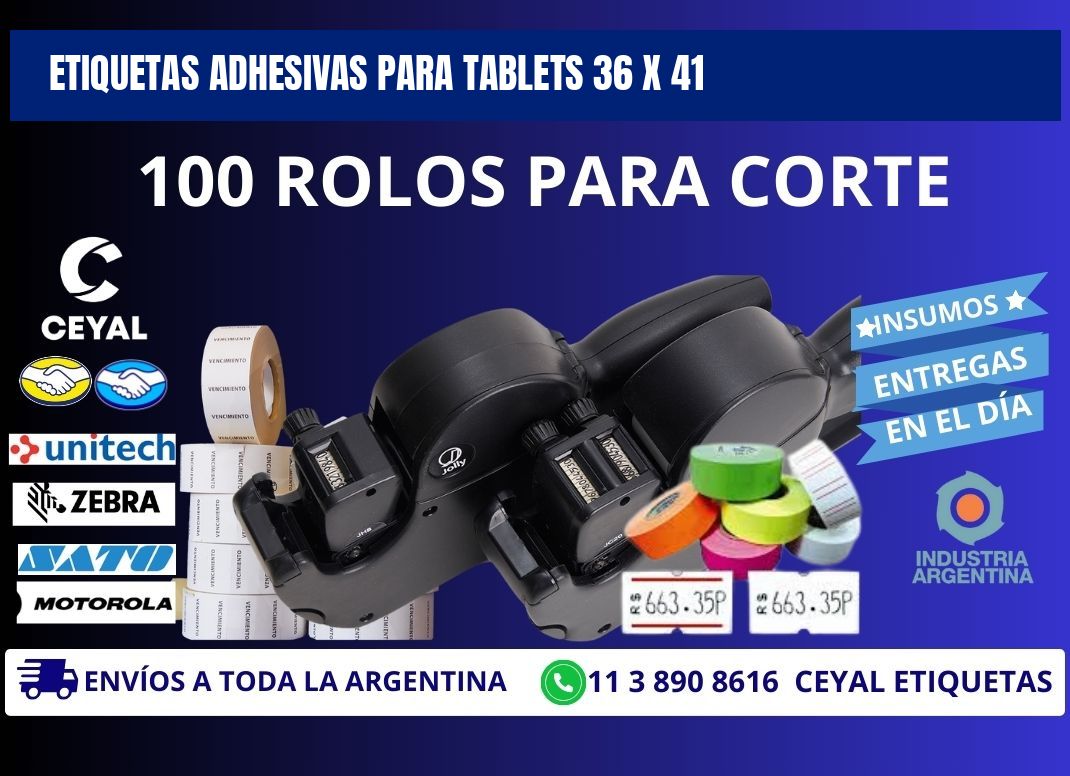ETIQUETAS ADHESIVAS PARA TABLETS 36 x 41