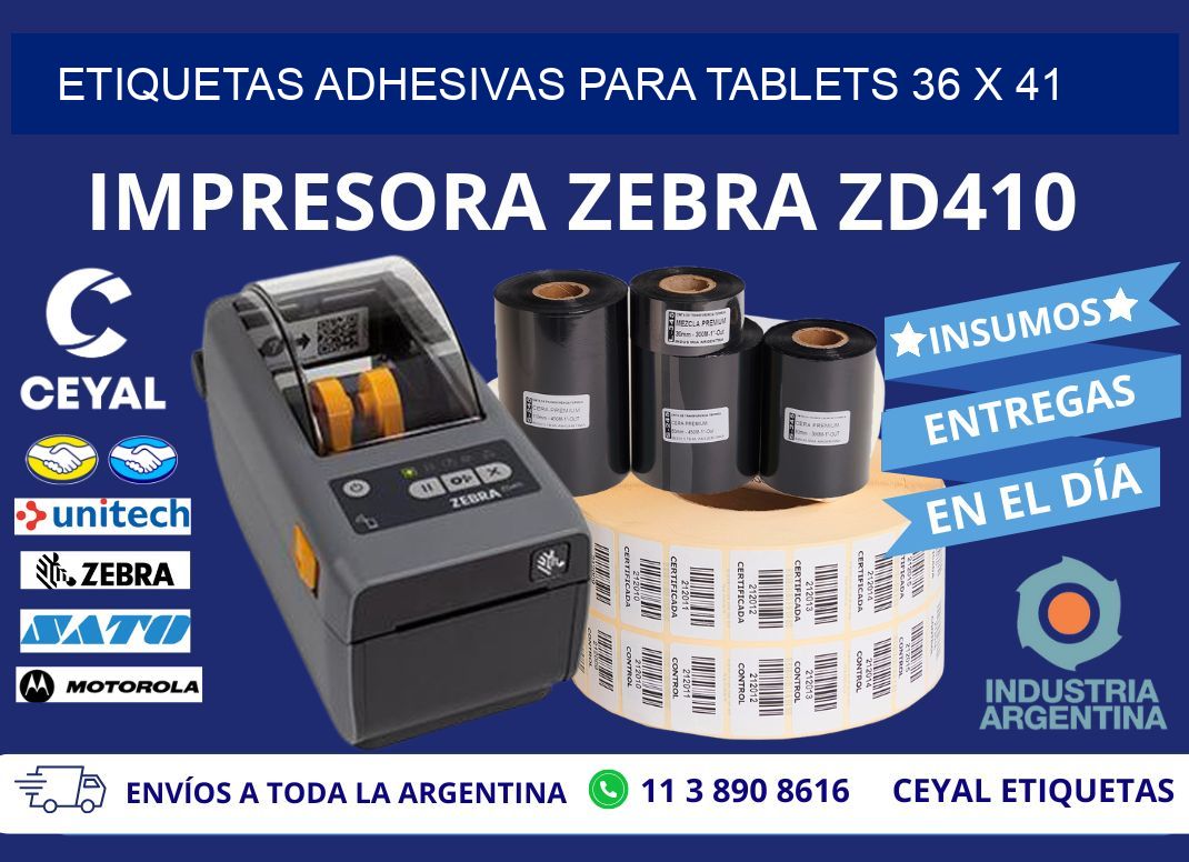 ETIQUETAS ADHESIVAS PARA TABLETS 36 x 41