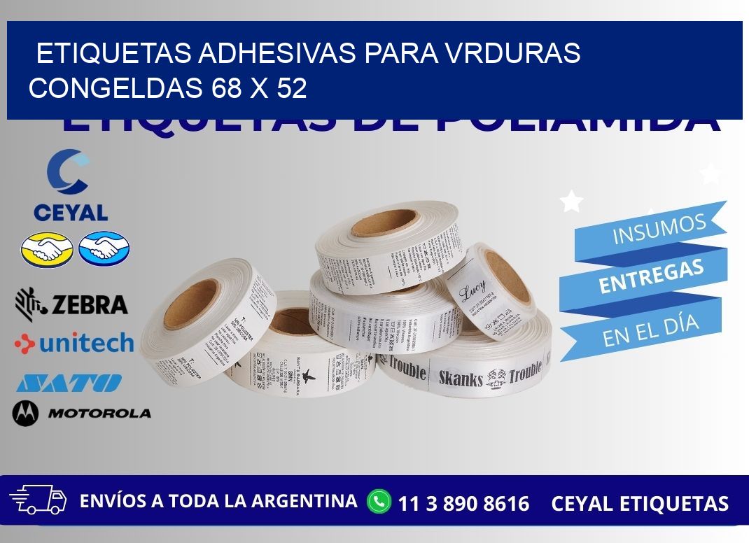 ETIQUETAS ADHESIVAS PARA VRDURAS CONGELDAS 68 x 52