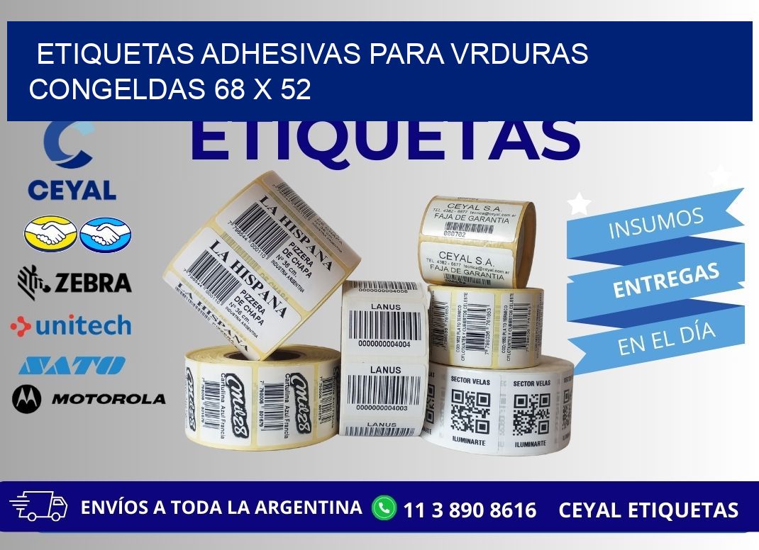 ETIQUETAS ADHESIVAS PARA VRDURAS CONGELDAS 68 x 52