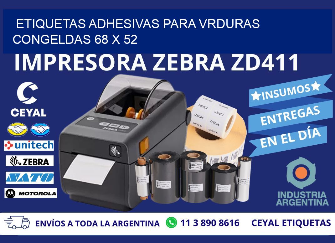 ETIQUETAS ADHESIVAS PARA VRDURAS CONGELDAS 68 x 52