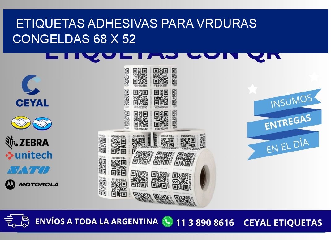 ETIQUETAS ADHESIVAS PARA VRDURAS CONGELDAS 68 x 52