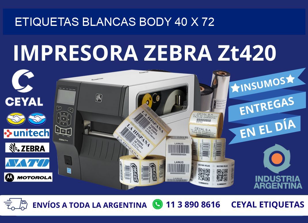 ETIQUETAS BLANCAS BODY 40 x 72