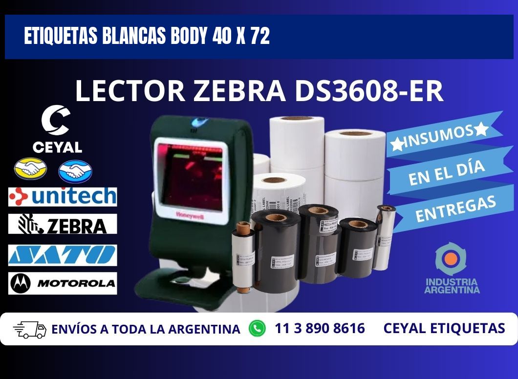 ETIQUETAS BLANCAS BODY 40 x 72